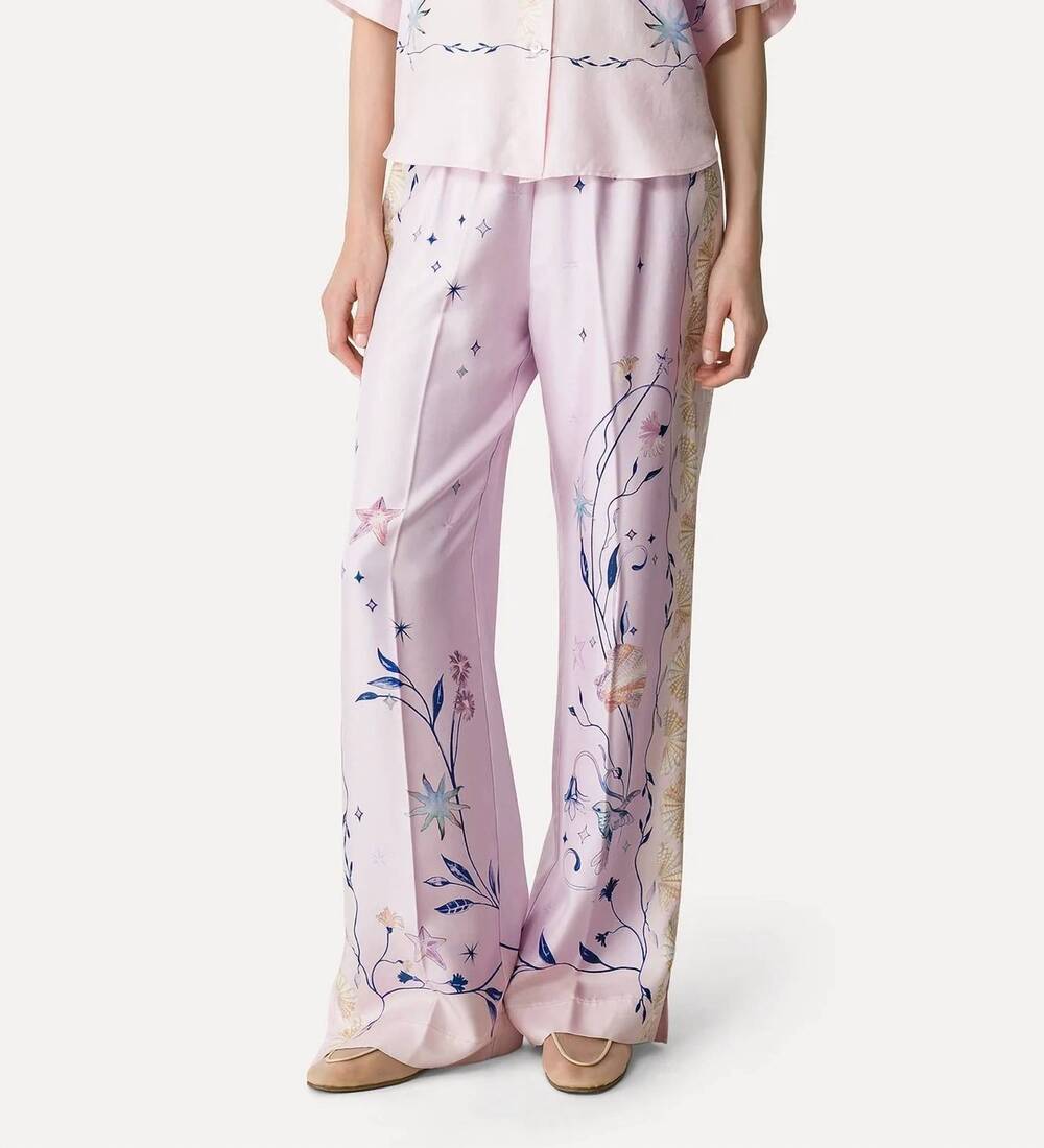 NEW FORTE FORTE deliverance print twill elasticated pants in sweet